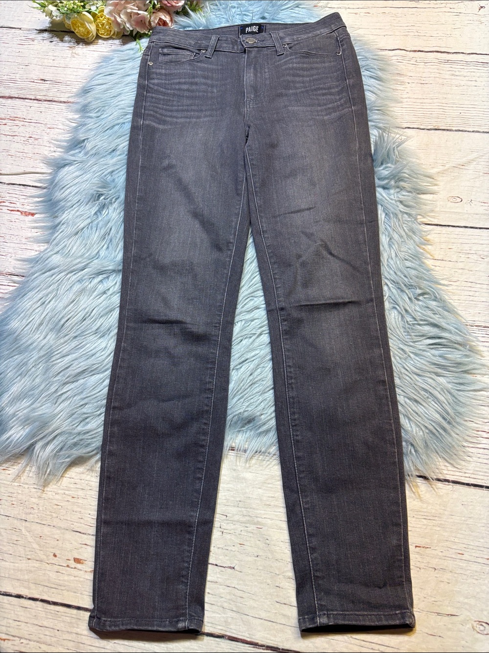 PAIGE Hoxton Ankle Jeans in Grey Peaks Sz 27